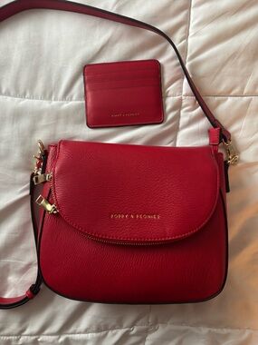 Poppy & Peonies Red Downtown Mini Crossbody with Card Wallet